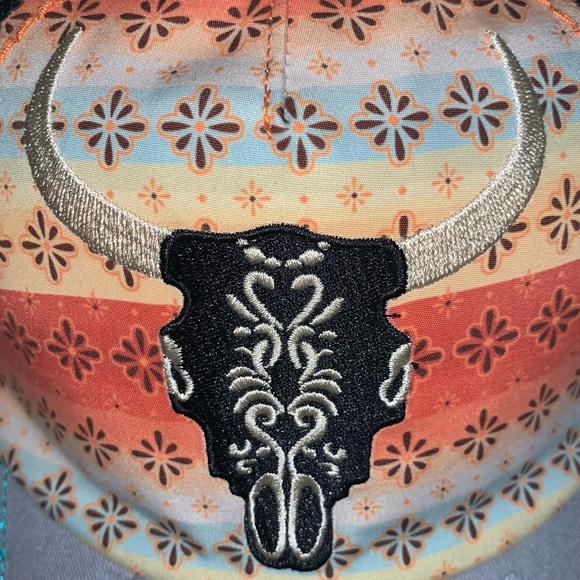 Catchfly Steer Head Embroidered Distressed Ponytail Baseball Hat/Cap-OS NWT - Picture 7 of 10